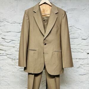 Campus Vtg 70s 3-Piece Tailored Fit Polyester Suit 38 R Jacket 27” Waist Pants